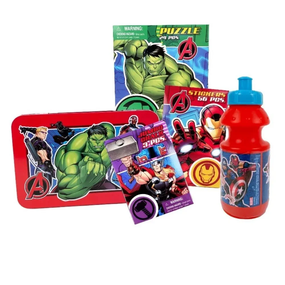 New Marvel Avengers Kids Boy Gift tin Set Birthday Holiday Festive